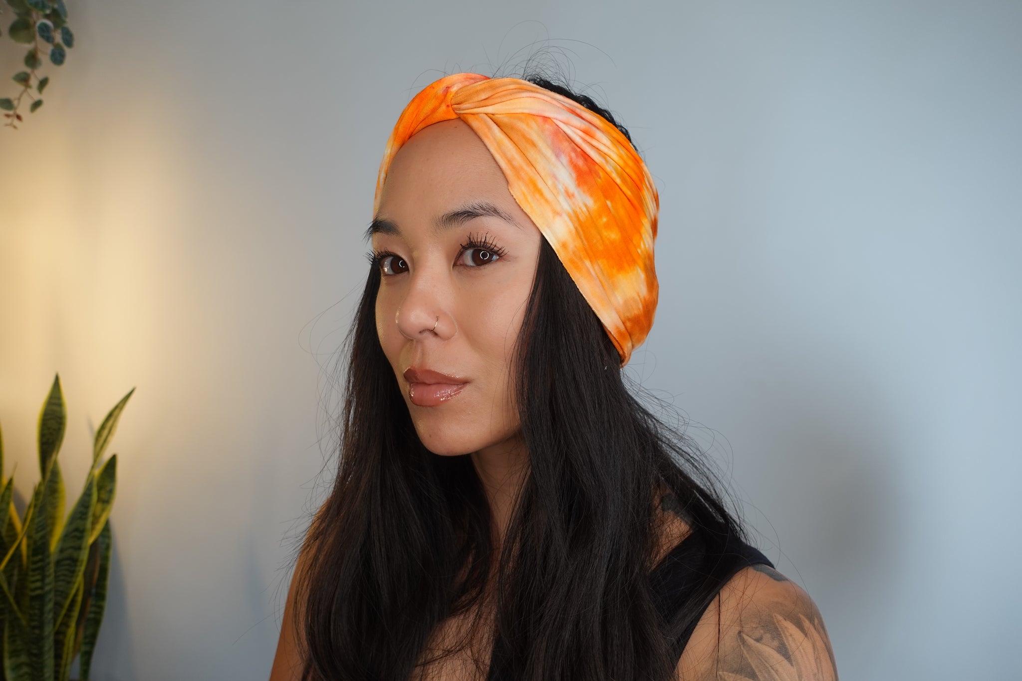 CAMILLA *Dragon Mother* bright orange silk boho twist headband Hair Accessories – Makk Fashions main image 3